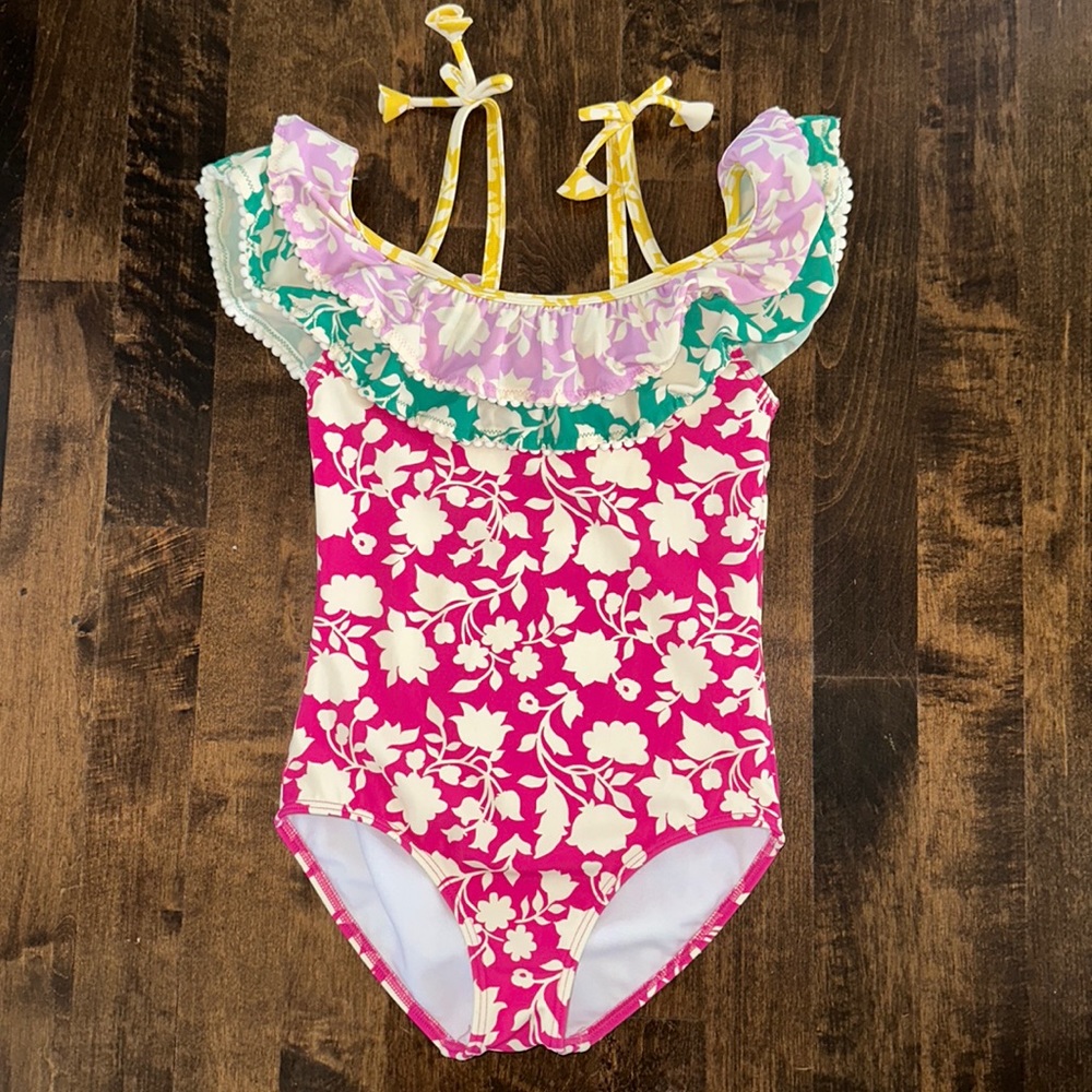 Mini Boden Ruffle One-piece Swimsuit